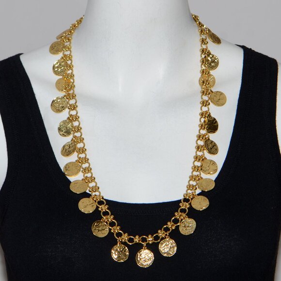 Oscar de la Renta Gold-tone Coin Charm Necklace